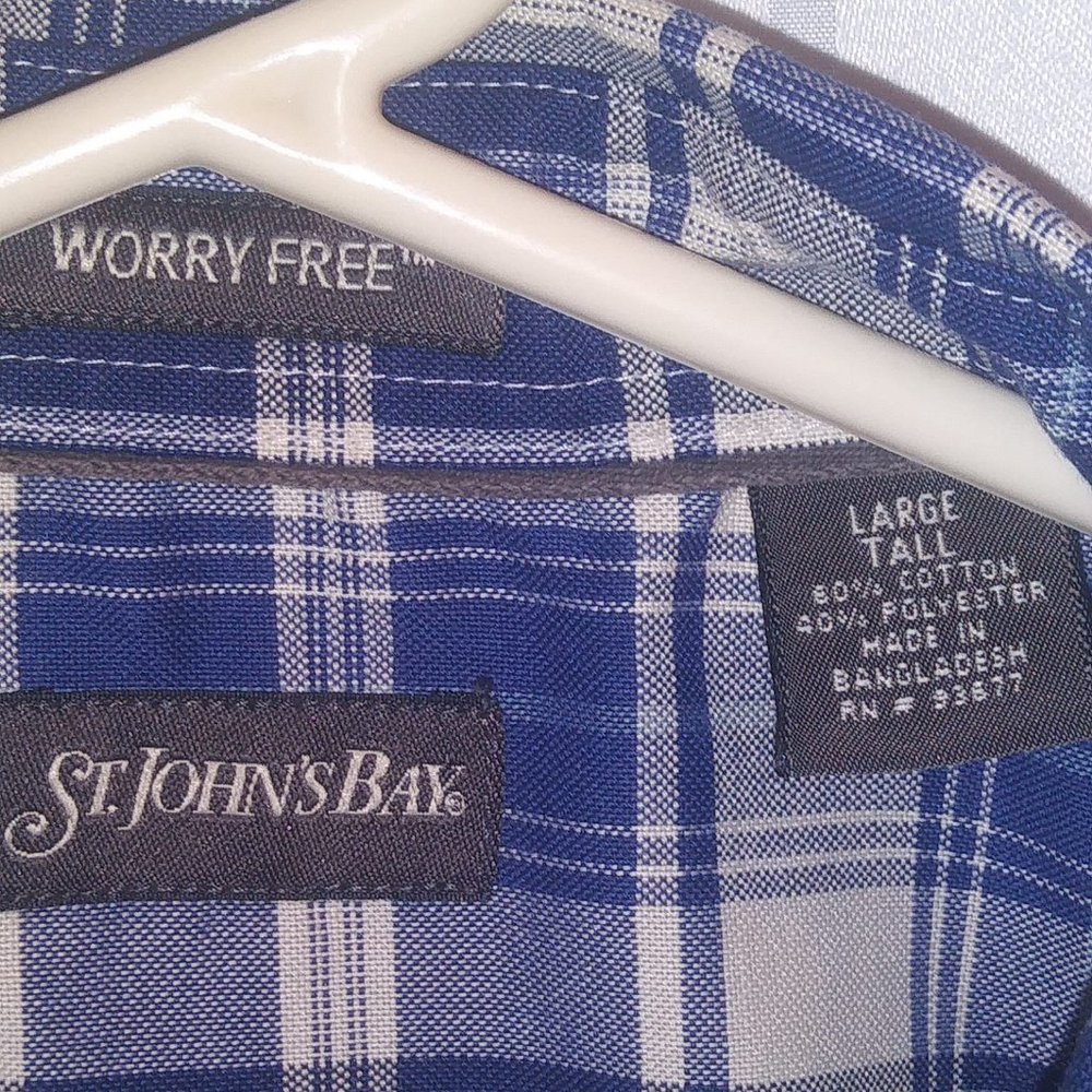 St, Johns Bay Worry Free. Large/Tall Button Down Collar Shirt. - Picture 2 of 2